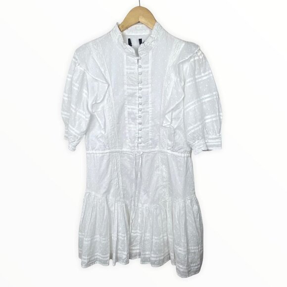 NWT Bardot Henriette White Mini Dress Lace CottonSize Medium or 8 Boho Romantic - Picture 4 of 16